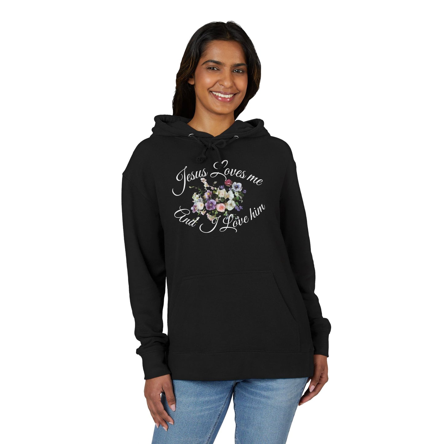 Floral Jesus Love Unisex Hoodie - Cozy Sweatshirt, Inspirational Gift, Faith-Based Apparel, Perfect for Church, Christian Style