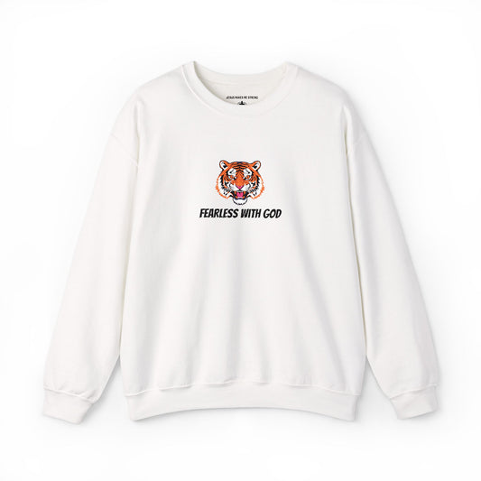 Crewneck Sweatshirt- Fearless with God Sweatshirt, Cozy Crewneck