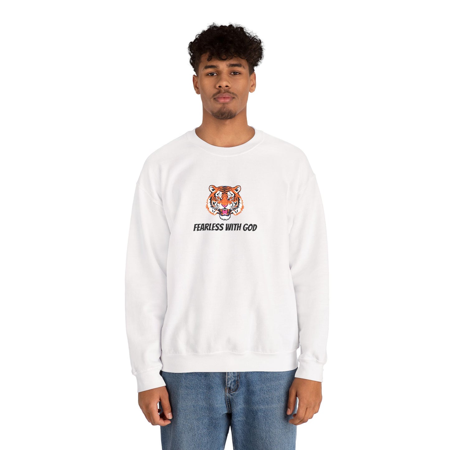 Crewneck Sweatshirt- Fearless with God Sweatshirt, Cozy Crewneck