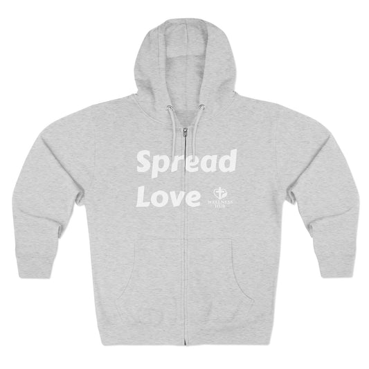 Spread Love Zip Hoodie - Casual Wear, Faith-Based Fashion