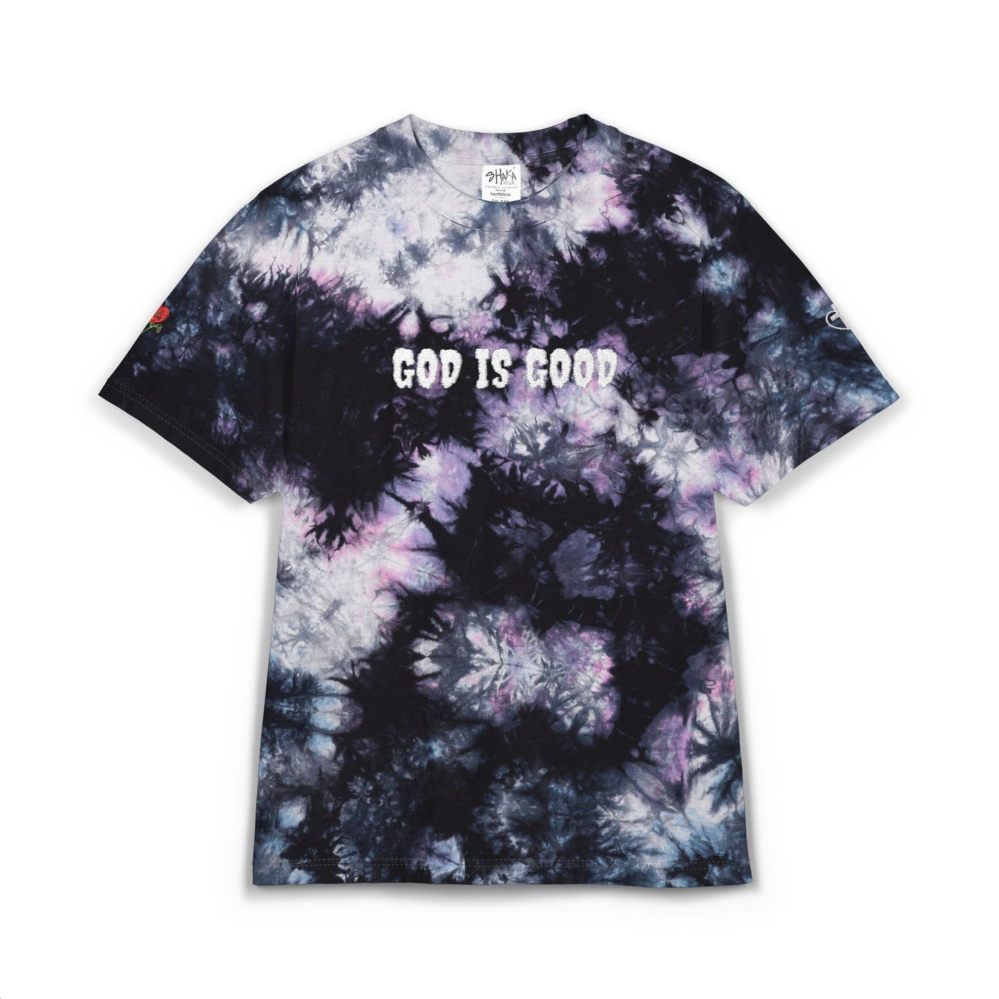 Vibrant Colorful T-Shirt (Embroidery) - God is Good, Oversized Tee, Boho Fashion, Festival Wear, Summer Style, Statement Shirt