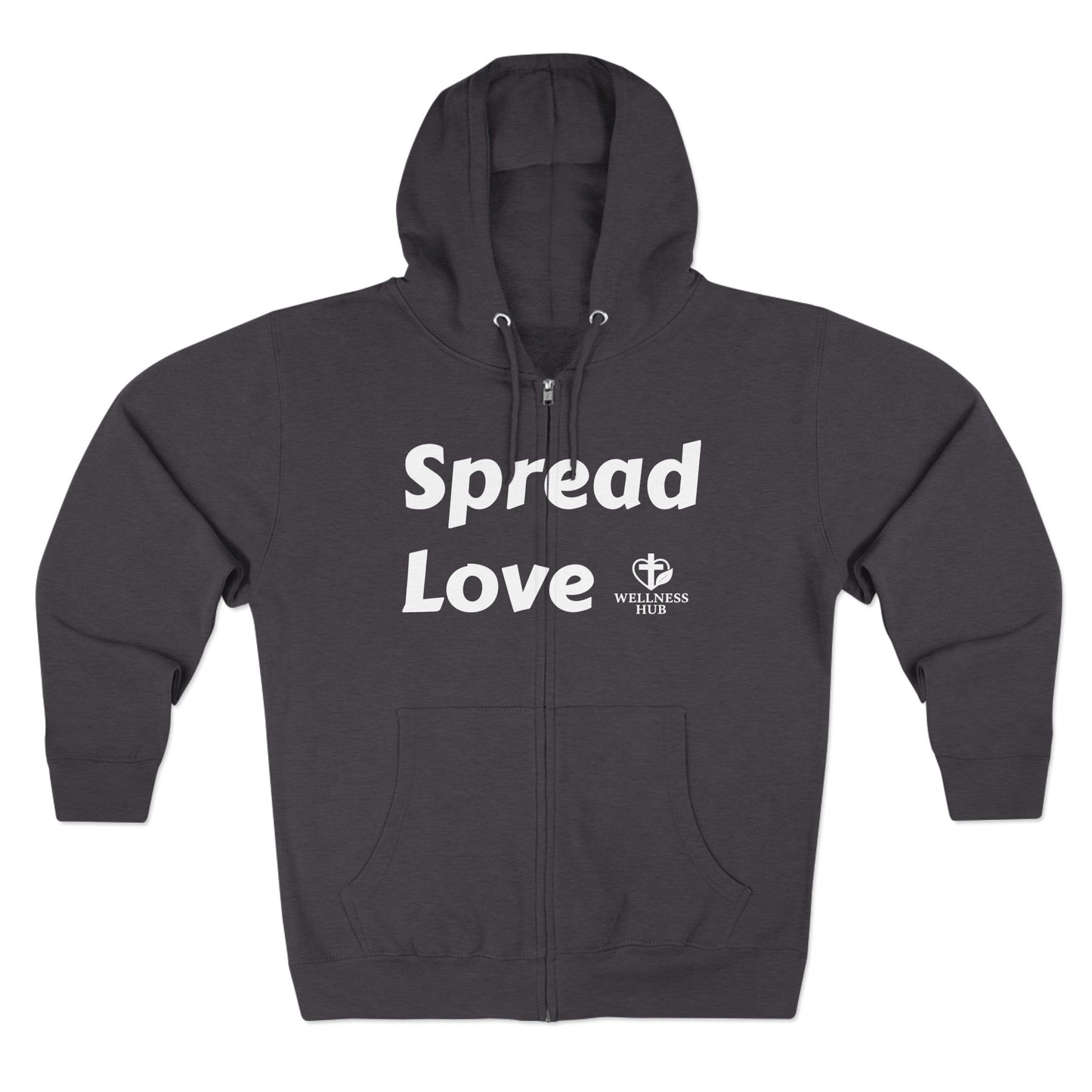 Spread Love Zip Hoodie - Casual Wear, Faith-Based Fashion