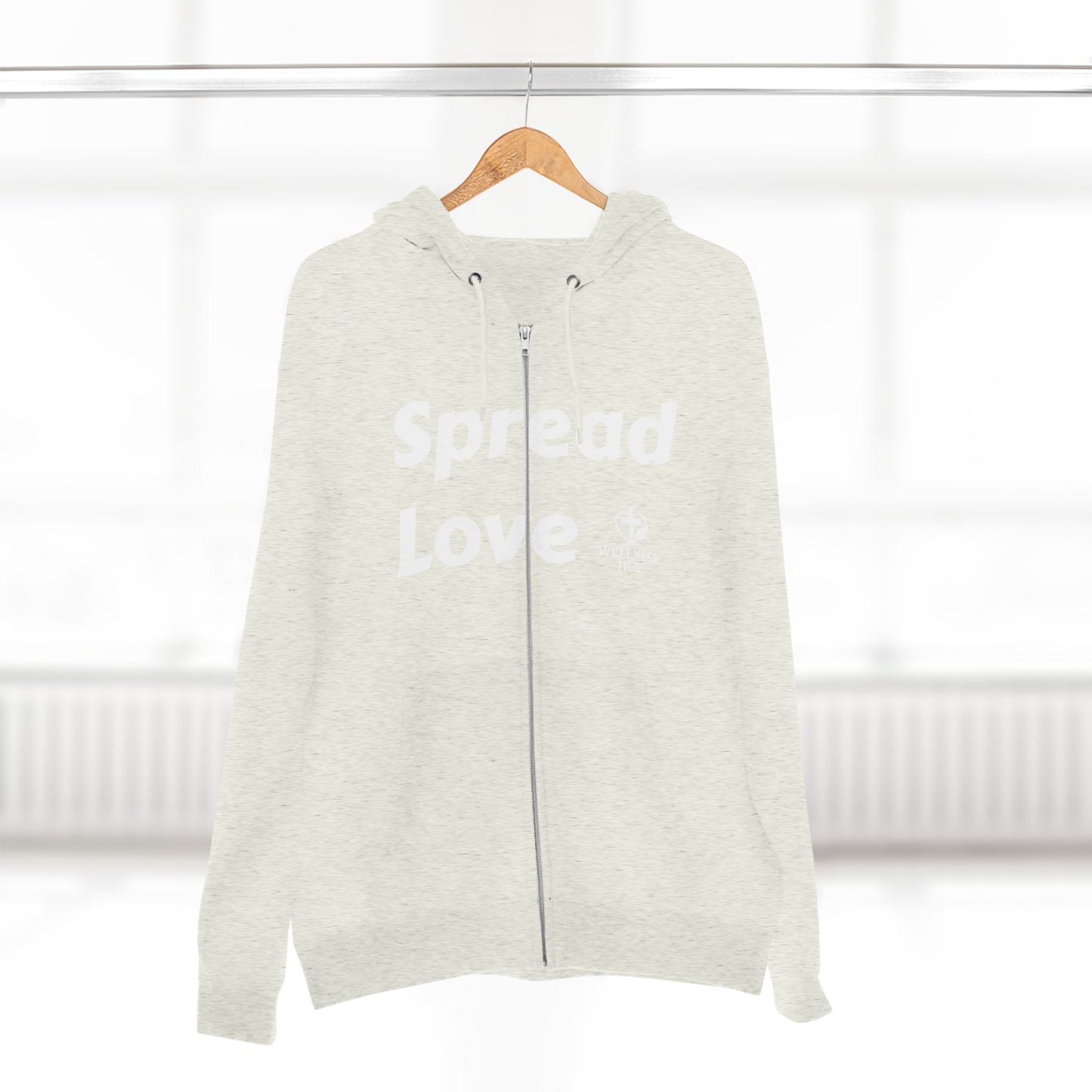 Spread Love Zip Hoodie - Casual Wear, Faith-Based Fashion