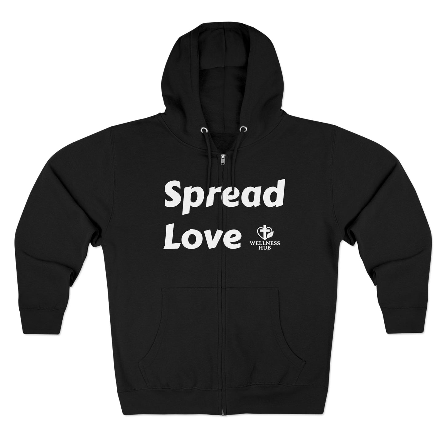 Spread Love Zip Hoodie - Casual Wear, Faith-Based Fashion