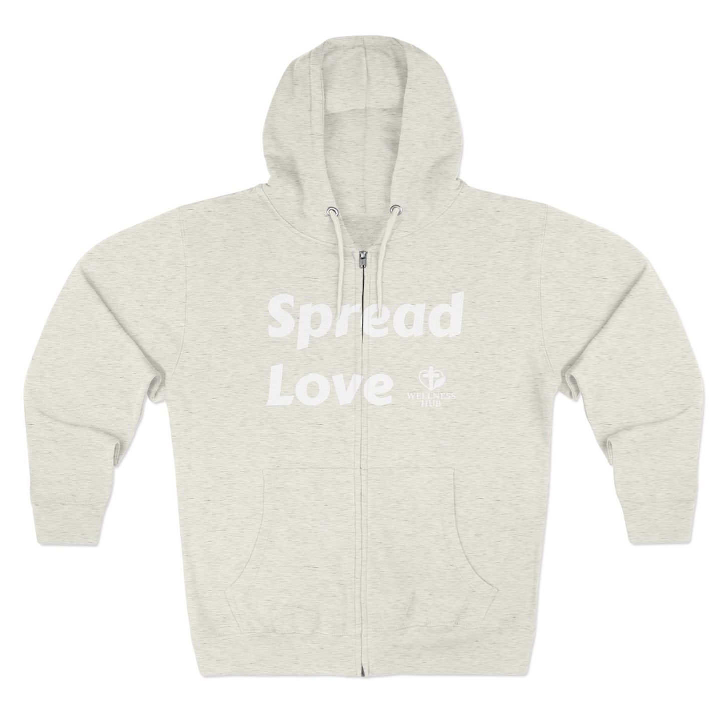 Spread Love Zip Hoodie - Casual Wear, Faith-Based Fashion