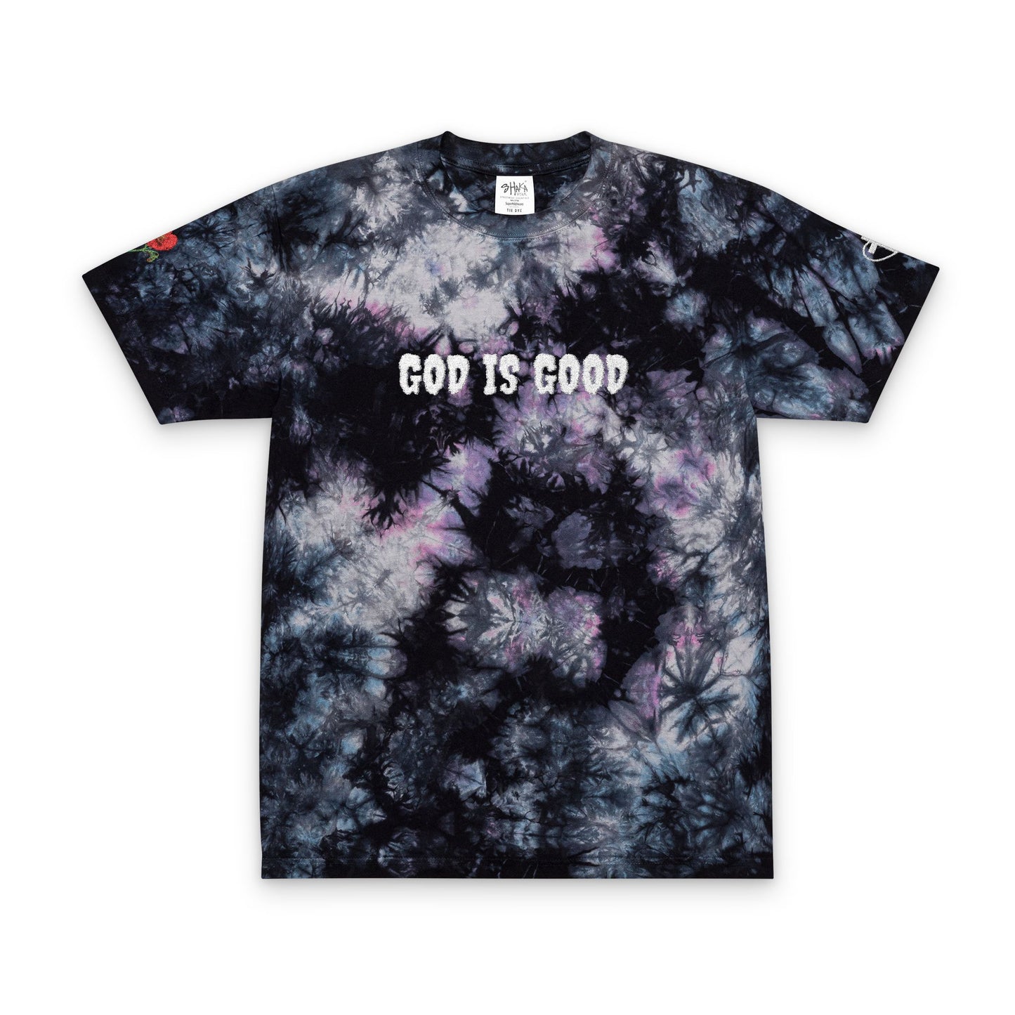 Vibrant Colorful T-Shirt (Embroidery) - God is Good, Oversized Tee, Boho Fashion, Festival Wear, Summer Style, Statement Shirt