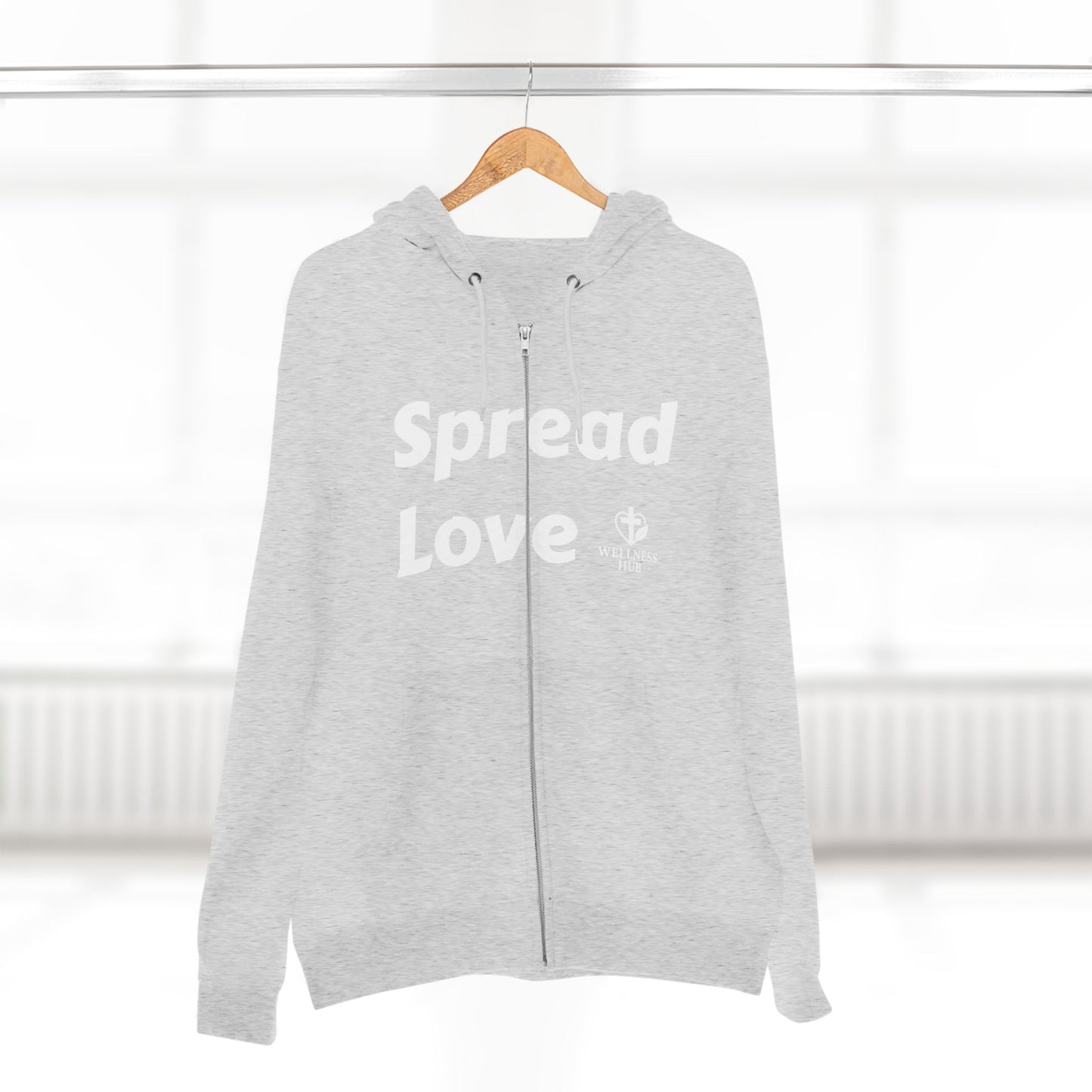 Spread Love Zip Hoodie - Casual Wear, Faith-Based Fashion