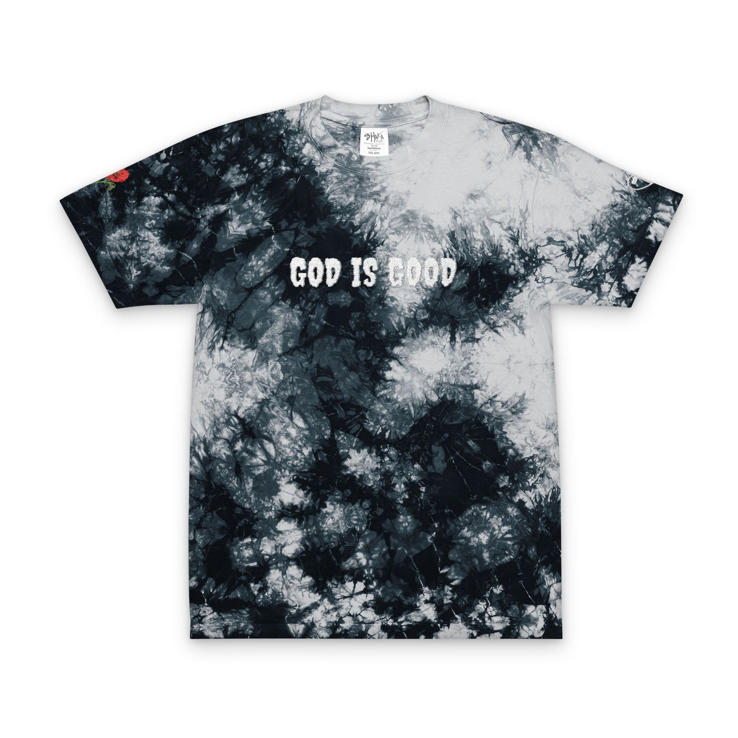 Vibrant Colorful T-Shirt (Embroidery) - God is Good, Oversized Tee, Boho Fashion, Festival Wear, Summer Style, Statement Shirt